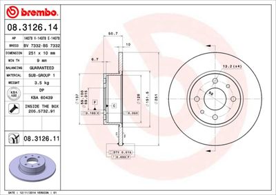 Brake Disc BREMBO 08.3126.11