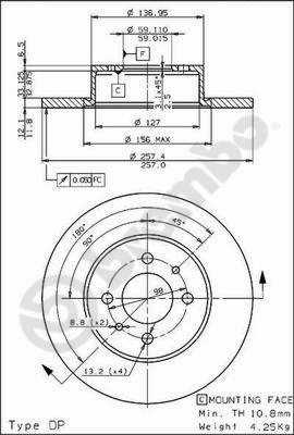 Brake Disc BREMBO 08.3129.10