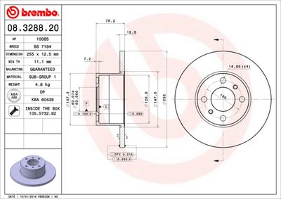 Brake Disc BREMBO 08.3288.20