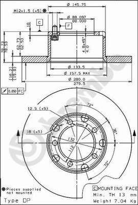 BREMBO 08.3959.20 Brake Disc