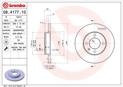 Brake Disc BREMBO 08.4177.10