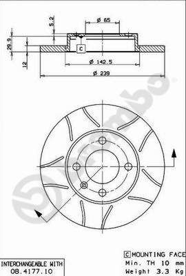 Brake Disc BREMBO 08.4177.75