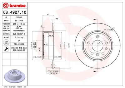 Brake Disc BREMBO 08.4927.10