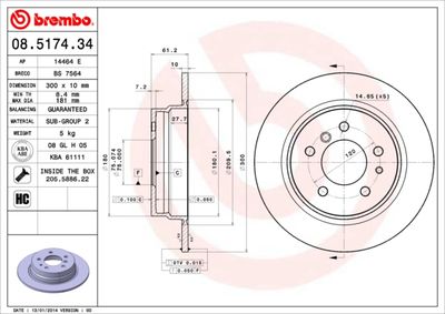 Brake Disc BREMBO 08.5174.34