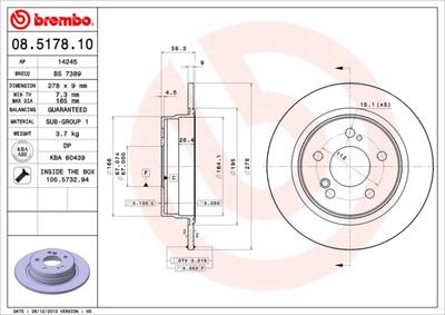 Brake Disc BREMBO 08.5178.10