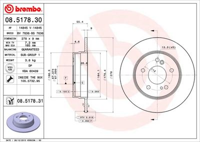 Brake Disc BREMBO 08.5178.30