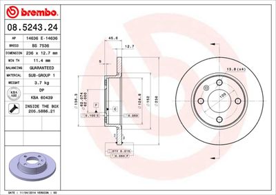 Brake Disc BREMBO 08.5243.24