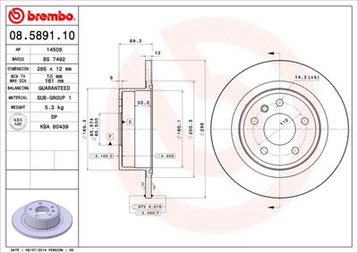 Brake Disc BREMBO 08.5891.10