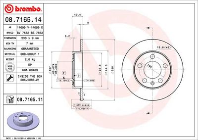 Brake Disc BREMBO 08.7165.11