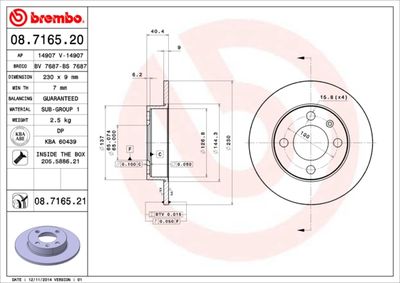 Brake Disc BREMBO 08.7165.20