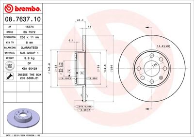 Brake Disc BREMBO 08.7637.10