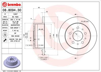 Brake Disc BREMBO 08.8094.30