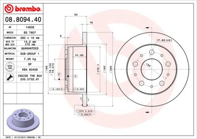 Brake Disc BREMBO 08.8094.40