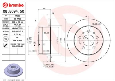 Brake Disc BREMBO 08.8094.50