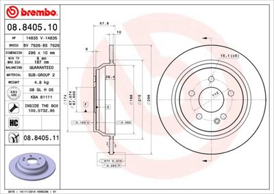 Brake Disc BREMBO 08.8405.11