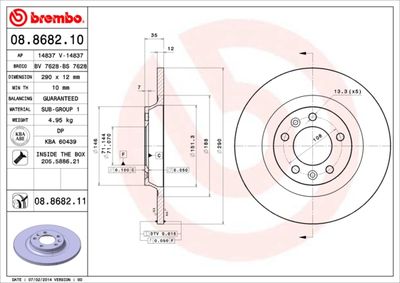 Brake Disc BREMBO 08.8682.10