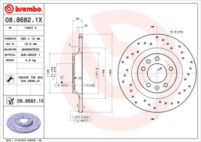 Brake Disc BREMBO 08.8682.1X