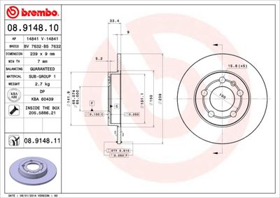 Brake Disc BREMBO 08.9148.10