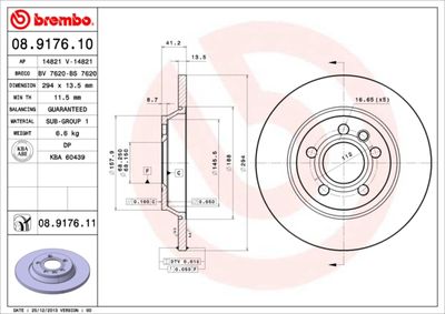 Brake Disc BREMBO 08.9176.10