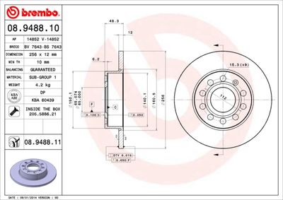 Brake Disc BREMBO 08.9488.10