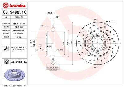 Brake Disc BREMBO 08.9488.1X