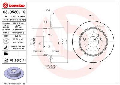 Brake Disc BREMBO 08.9580.10