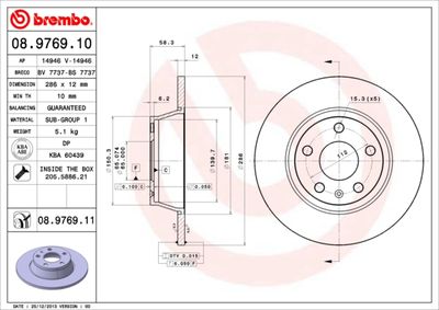 Brake Disc BREMBO 08.9769.10