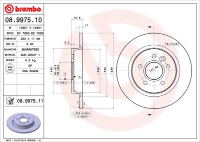 Brake Disc BREMBO 08.9975.11