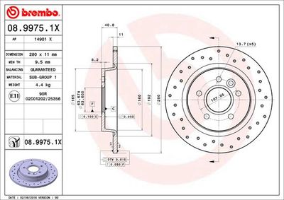 Brake Disc BREMBO 08.9975.1X