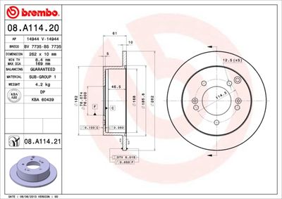 Brake Disc BREMBO 08.A114.20