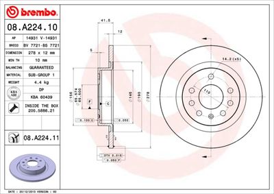 Brake Disc BREMBO 08.A224.10