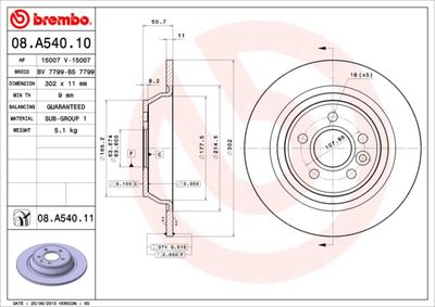 Brake Disc BREMBO 08.A540.11