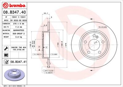 Brake Disc BREMBO 08.B347.40