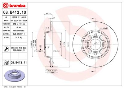 Brake Disc BREMBO 08.B413.11