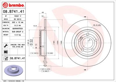 Brake Disc BREMBO 08.B741.41