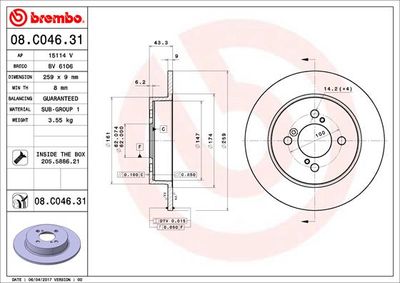 Brake Disc BREMBO 08.C046.31