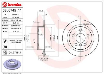 Brake Disc BREMBO 08.C745.11