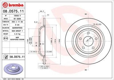 Brake Disc BREMBO 08.D575.11