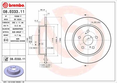 Brake Disc BREMBO 08.E033.11