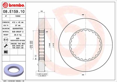 Brake Disc BREMBO 08.E159.10