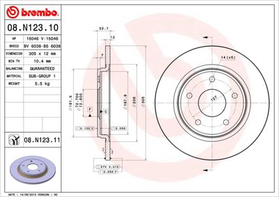 Brake Disc BREMBO 08.N123.10