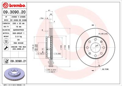 Brake Disc BREMBO 09.3090.20