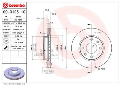 Brake Disc BREMBO 09.3125.10