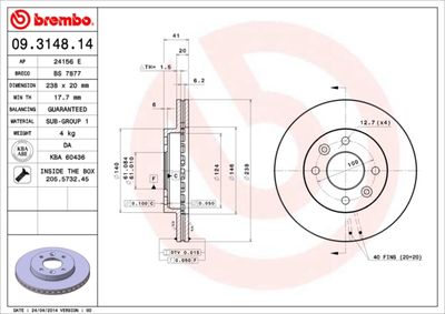 Brake Disc BREMBO 09.3148.14