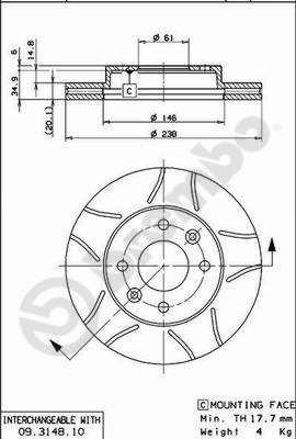 Brake Disc BREMBO 09.3148.75