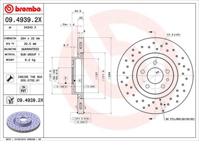 Brake Disc BREMBO 09.4939.2X