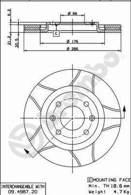 Brake Disc BREMBO 09.4987.76