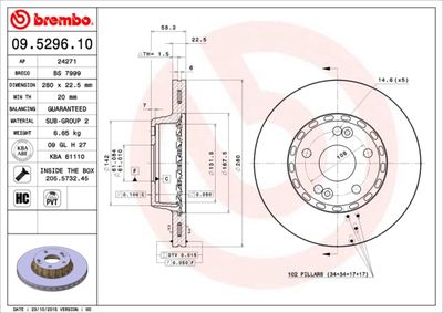 Brake Disc BREMBO 09.5296.10