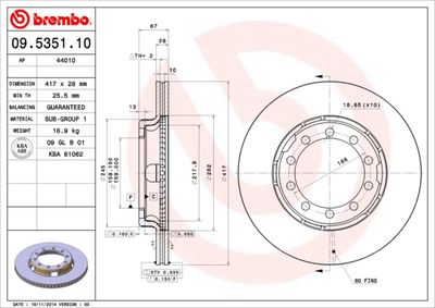 Brake Disc BREMBO 09.5351.10