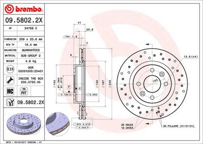 Brake Disc BREMBO 09.5802.2X